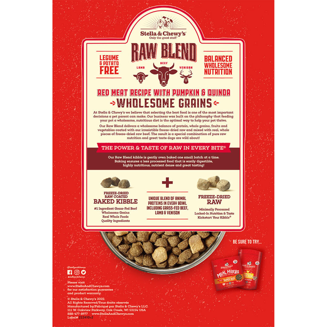 STELLA & CHEWY'S® RED MEAT RECIPE WITH PUMPKIN & QUINOA RAW BLEND BAKED KIBBLE WITH WHOLESOME GRAINS DRY DOG FOOD