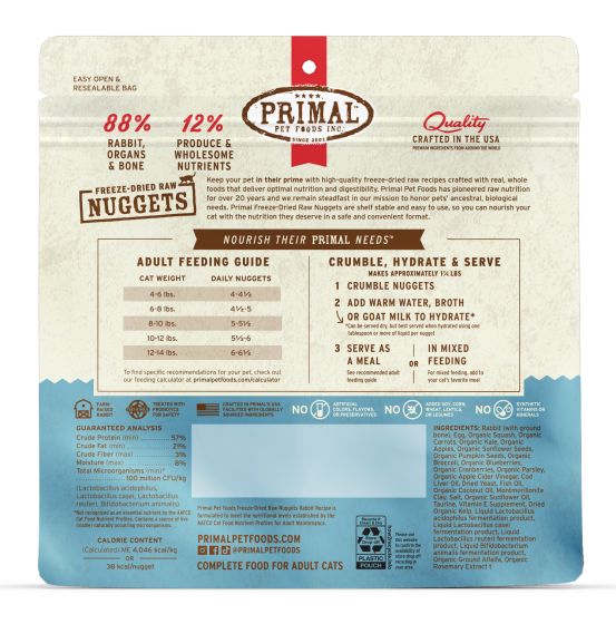 Primal Freeze Dried Rabbit Nuggets Cat
