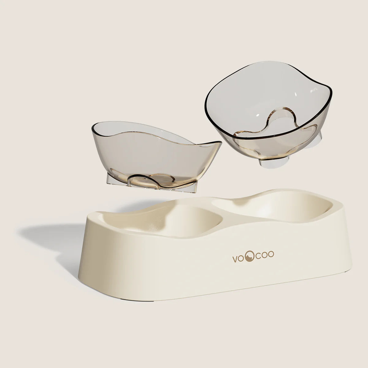Voocoo - Wave Elevated Pet Food and Water Bowl Duo