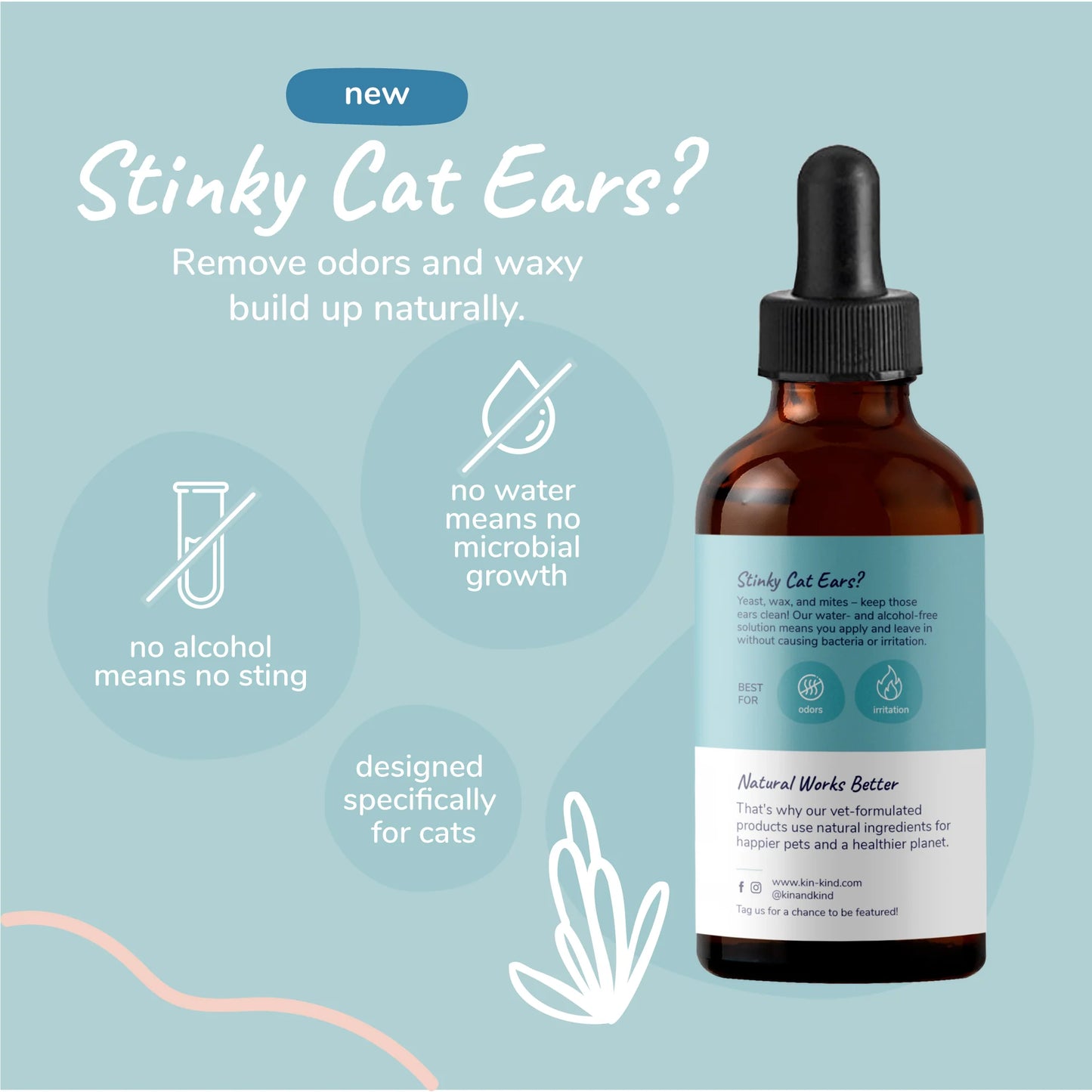 Kin + Kind Natural Kitty Ear Cleaner 4oz