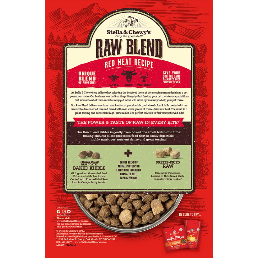 STELLA & CHEWY'S® RED MEAT RECIPE RAW BLEND KIBBLE DRY DOG FOOD