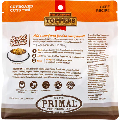 Primal Freeze Dried Beef Cupboard Cuts Topper Cat-Dog