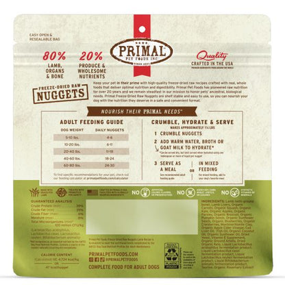 Primal Freeze Dried Lamb Nuggets Dog