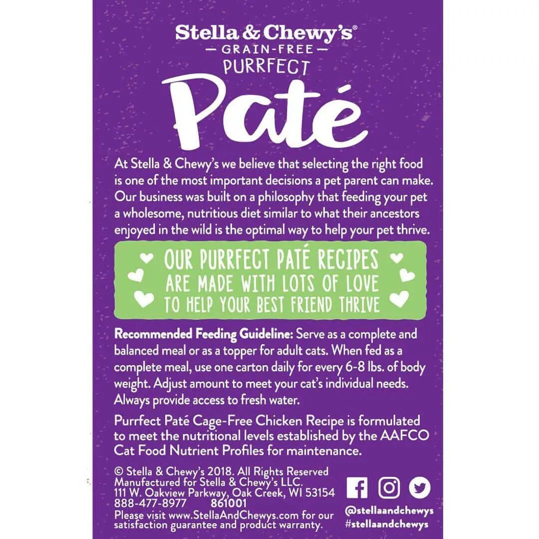 STELLA & CHEWY'S® PURRFECT PÂTÉ CAGE-FREE CHICKEN WET CAT FOOD  5.5 OZ x6