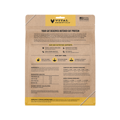 Vital Essentials® Freeze-Dried Raw Protein Duck Entree Meal or Mixer Soft Nibs Cat Food 12oz