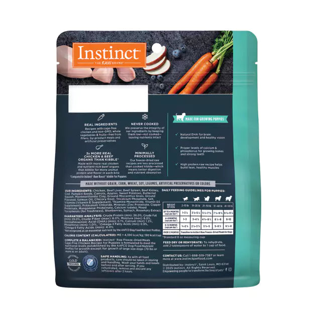 Instinct Freeze-Dried Raw Meals Grain-Free Puppy Food Chicken Recipe