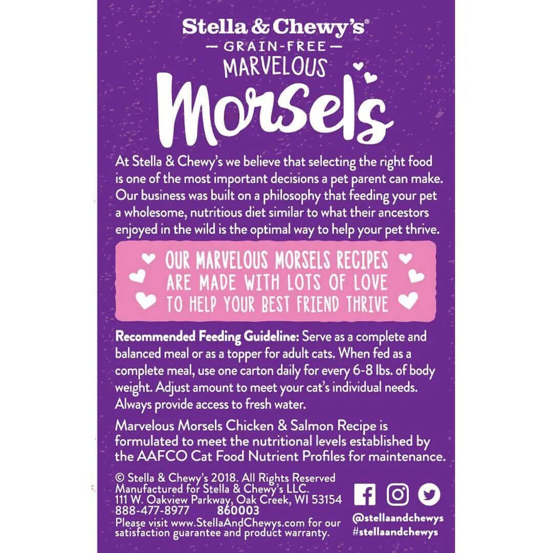 STELLA & CHEWY'S® MARVELOUS MORSELS CHICKEN & SALMON MEDLEY WET CAT FOOD 5.5 OZ x6