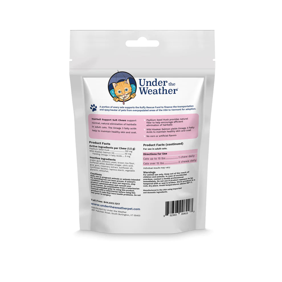 Under the Weather - Soft Chew Cat Supplements - Hairball Support