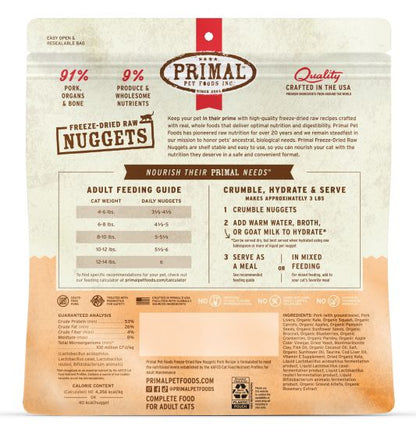 Primal Freeze Dried Pork Nuggets Cat