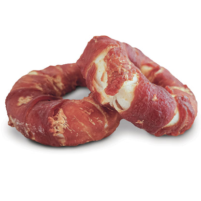 Dogit Snack Bar Rawhide - Chicken-Wrapped Donuts - 2 pcs (7.6 - 8.8 cm/3 - 3.5 in dia.)