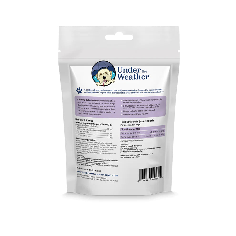 Under the Weather - Soft Chew Dog Supplements - Calming