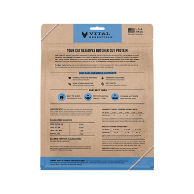 Vital Essentials® Freeze-Dried Raw Protein Beef & Chicken Entree Meal or Mixer Soft Nibs Cat Food 12oz