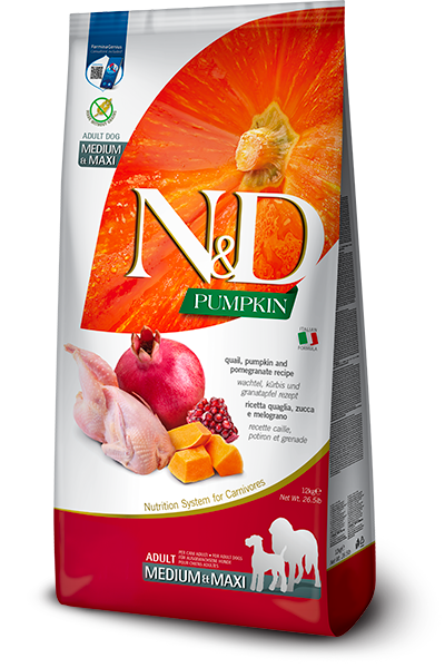 Farmina N&D Pumpkin Canine Quail, Pomegranate & Pumpkin Med/Maxi -26.4lbs