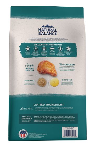 Natural Balance Limited Ingredient Chicken And Brown Rice Adult Dog 4lb