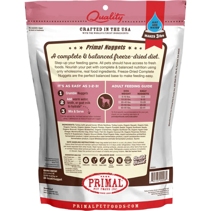 Primal Freeze Dried Turkey And Sardine Nuggets Dog