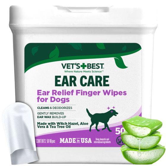 Vet's Best Ear Relief Finger Wipes For Dogs & Cats