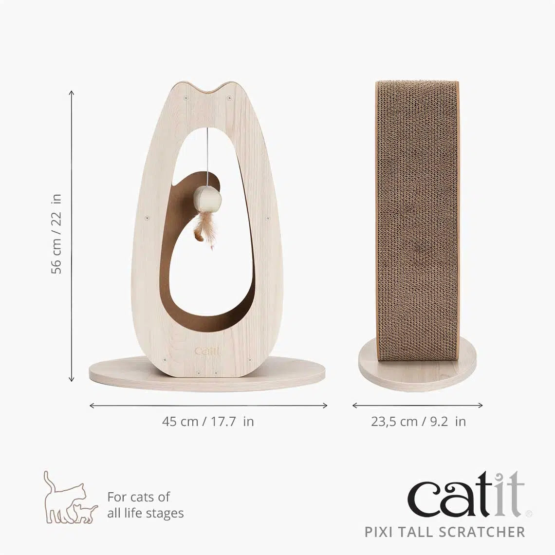 Catit PIXI Scratcher - Tall - 45 x 23.5 x 56 cm (18 x 9 x 22 in)