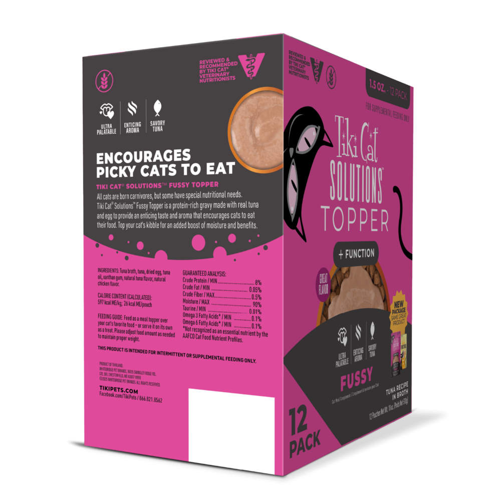 Tiki Cat® Solutions® Topper Fussy Tuna Recipe in Broth Wet Cat Food Topper 1.5oz *6