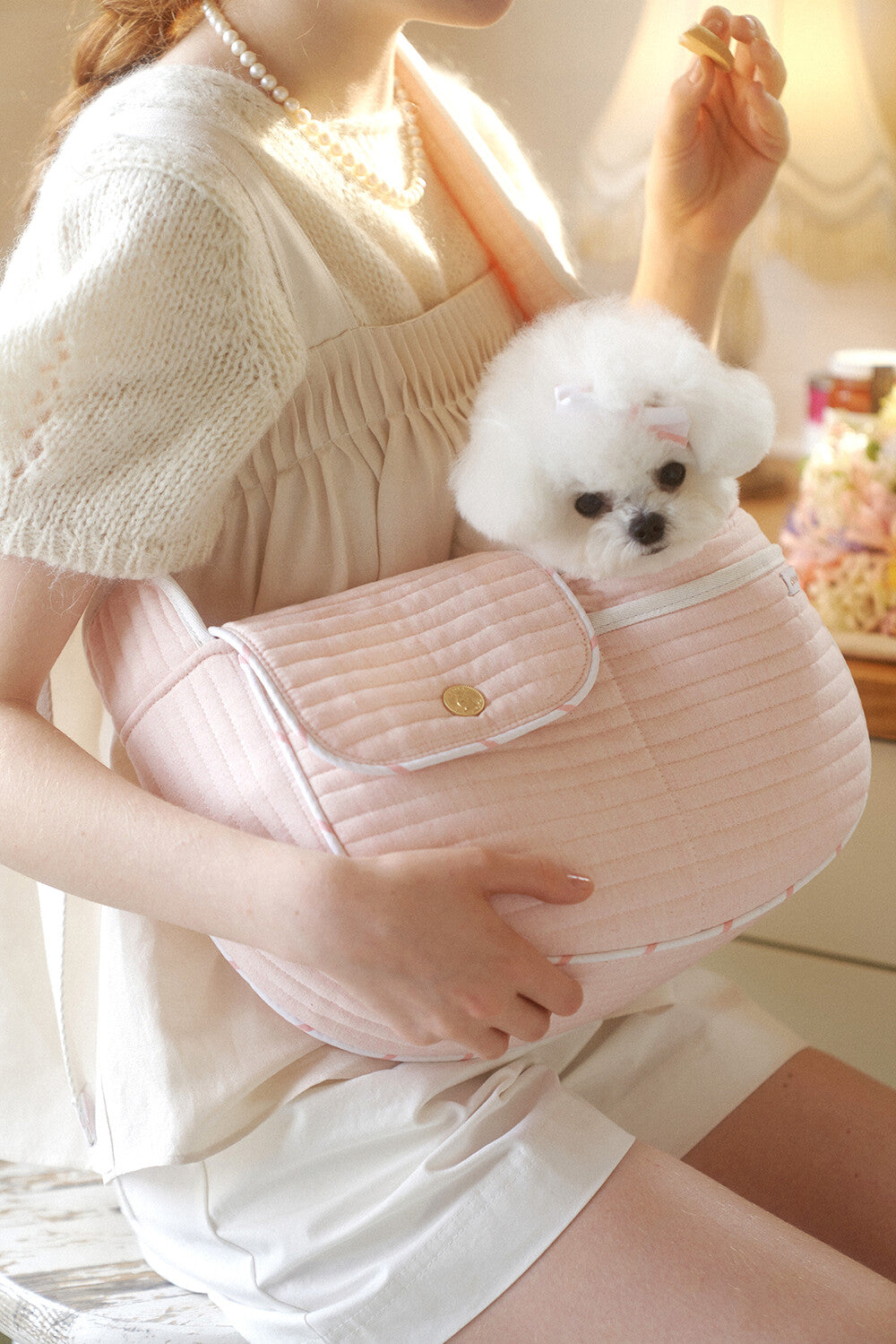 Seoru - Classic shell pet bag (pink)