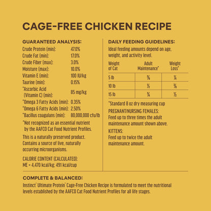 INSTINCT ULTIMATE PROTEIN CAGE-FREE CHICKEN RECIPE FOR CATS