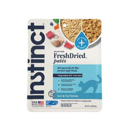Instinct FreshDried Pates Cat Food Surf & Turf Entree 3oz