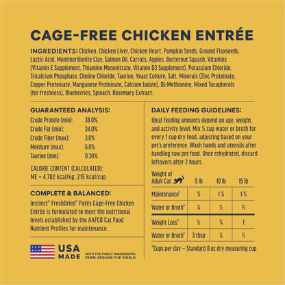 Instinct FreshDried Pates Cat Food Chicken Entree 3oz