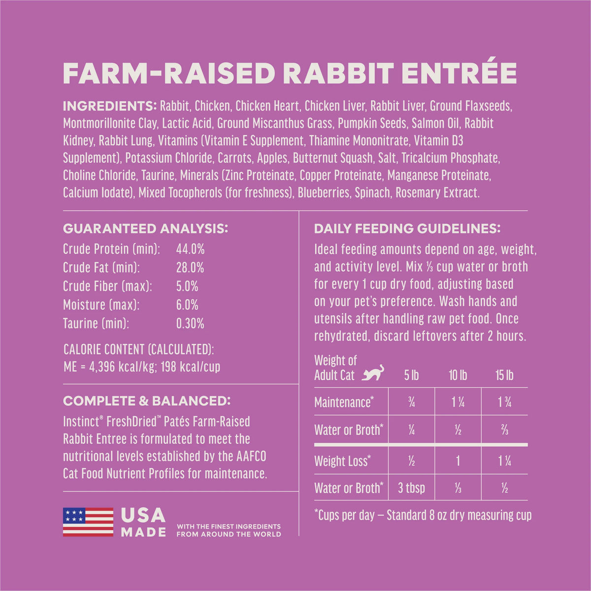 Instinct FreshDried Pates Cat Food Rabbit Entree 3oz