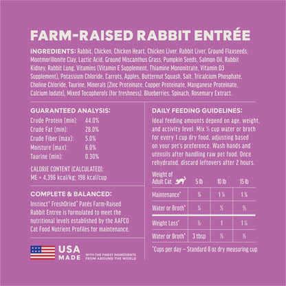 Instinct FreshDried Pates Cat Food Rabbit Entree 3oz