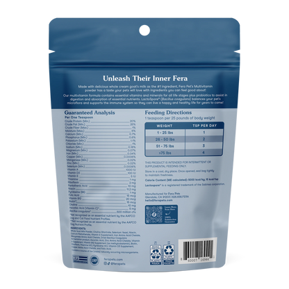 Fera Pets – Goat Milk Topper – Multivitamin, Powder – 60 Servings
