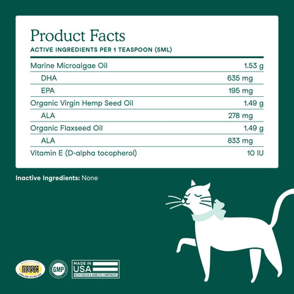 Fera Pets – Vegan Omega-3s Algae Oil for Dogs & Cats, Liquid – 8oz