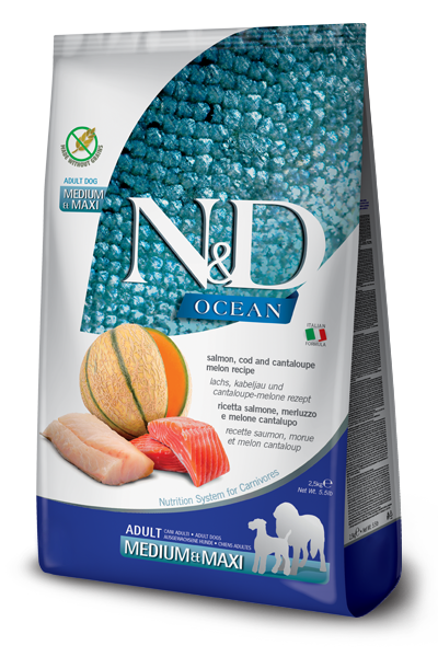 Farmina N&D Ocean Canine Salmon, Cod & Cantaloupe Med/Maxi