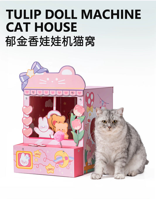 Tulip Arcade Cat House - Interactive Scratcher & Play Hideout