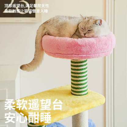Elephant-Themed Multi-Level Cat Tree with Scratching Posts & Cozy Hideouts