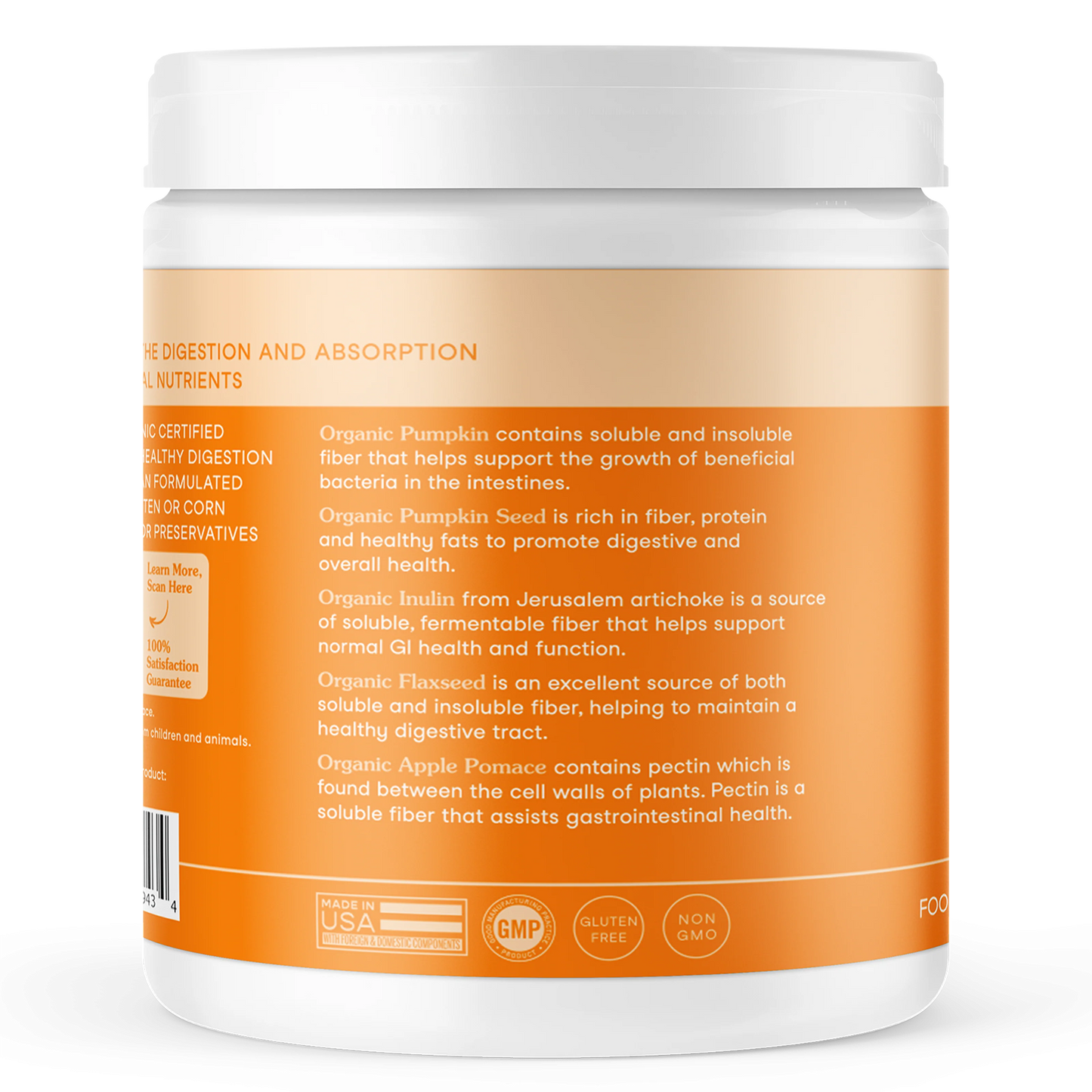 Fera Pets – Organic Pumpkin Plus for Gut Support for Dogs & Cats, Powder – 90 Servings