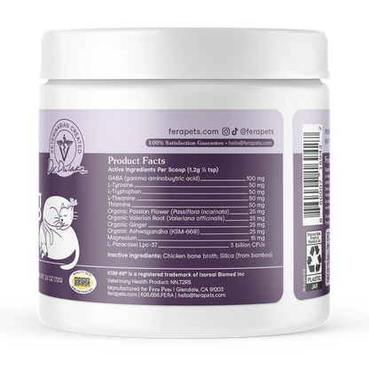 Fera Pets – Calming Support for Dogs & Cats, Powder – 60 Servings