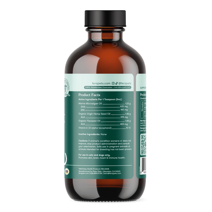 Fera Pets – Vegan Omega-3s Algae Oil for Dogs & Cats, Liquid – 8oz