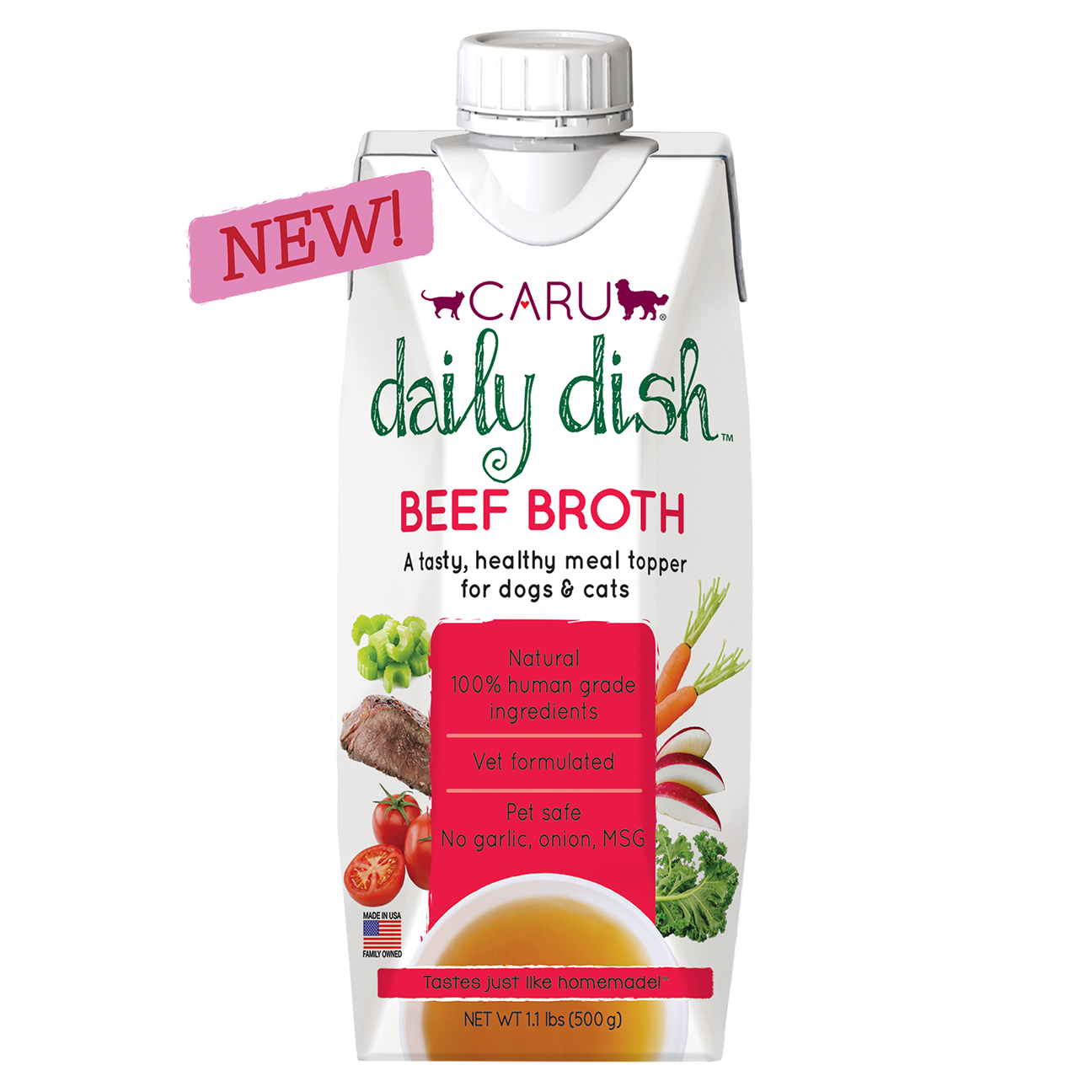 Daily Dish Beef Broth For Cats & Dogs x 3