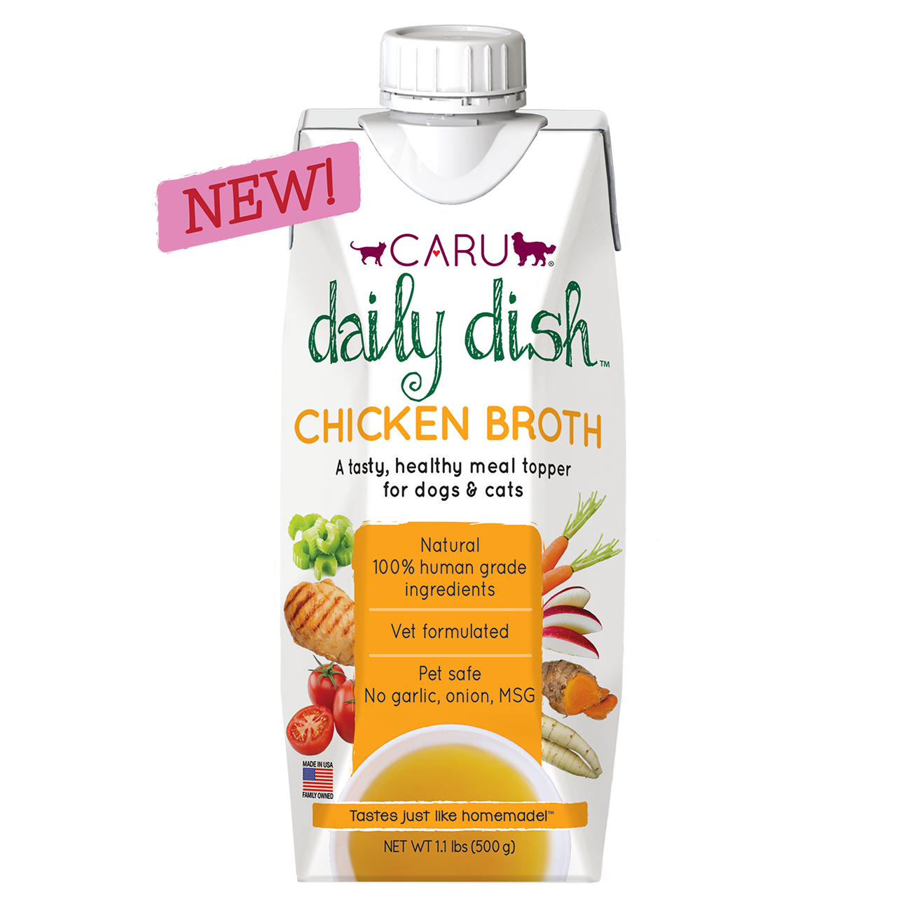 Daily Dish Chicken Broth For Cats & Dogs x 3