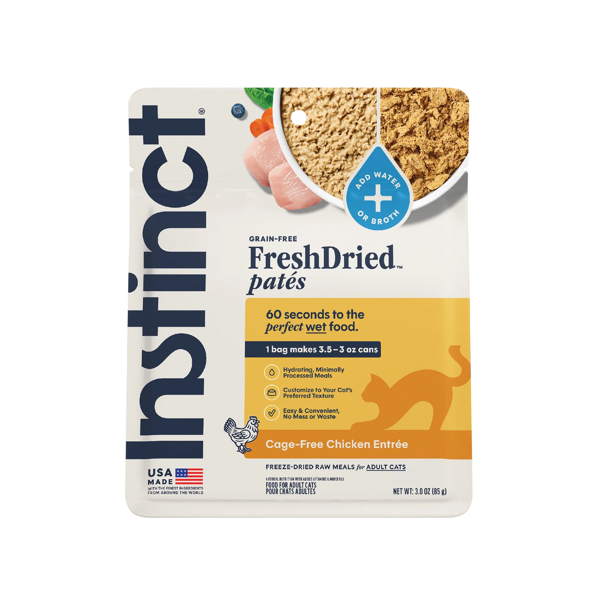 Instinct FreshDried Pates Cat Food Chicken Entree 3oz