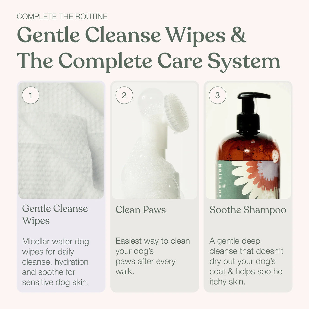 Dandylion Gentle Cleanse Dog Wipes - 3 Pack of 30 Wipes