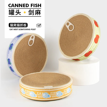 Canned Fish Cat Scratching Lounge Bed - High Density Sisal Cat Nest Scratcher