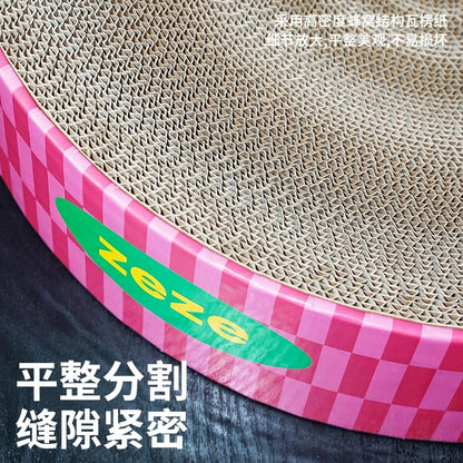 ZEZE Retro Cat Scratcher - Modern Cardboard Cat Nest