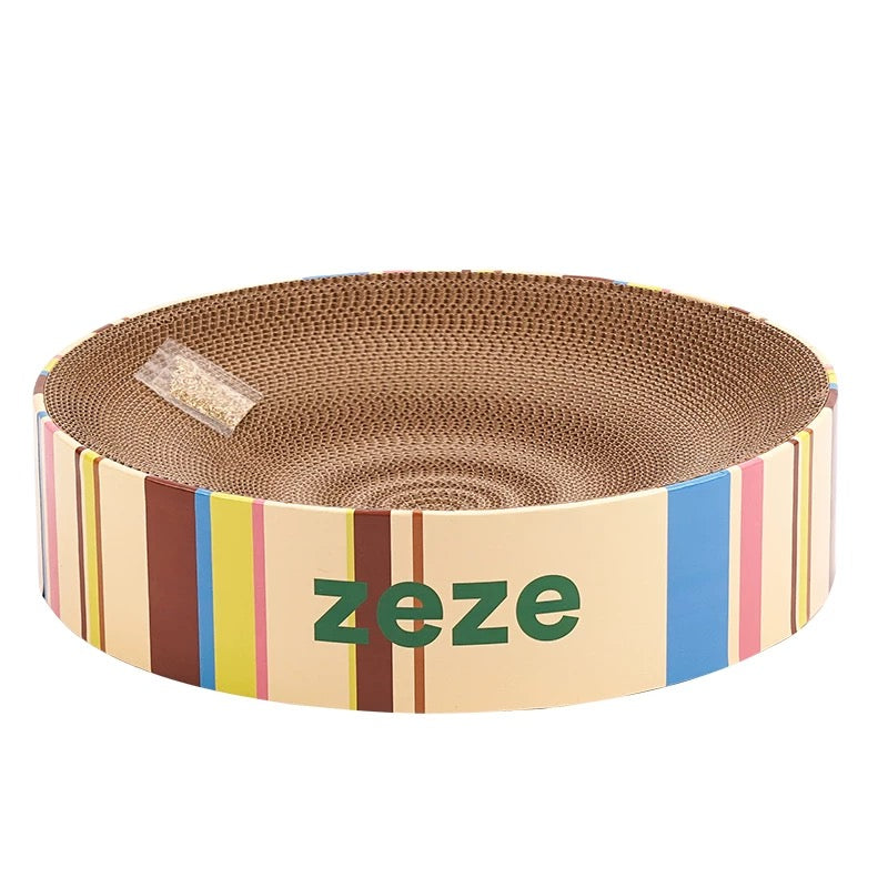ZEZE Retro Cat Scratcher - Modern Cardboard Cat Nest