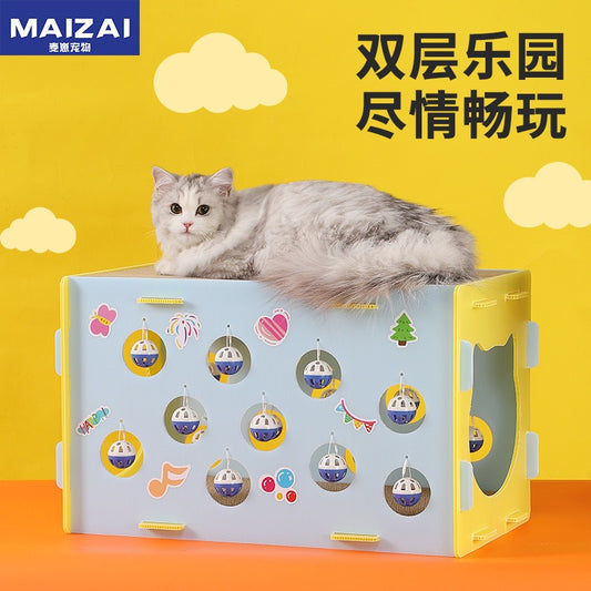 Dual-Layer Cat Playhouse
