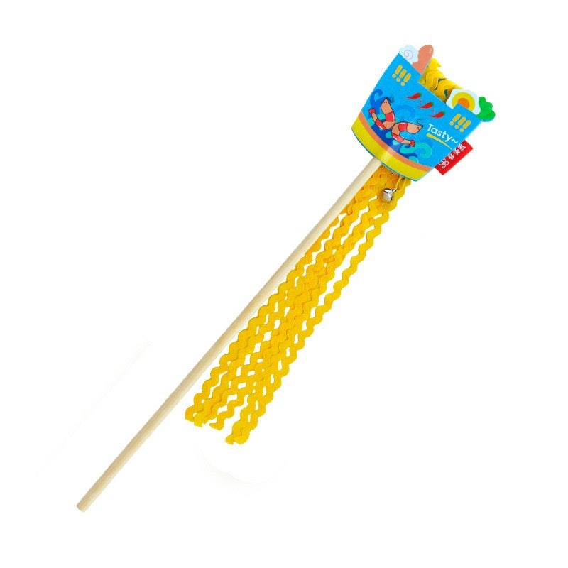Instant Noodles Cat Teaser Wand – Interactive Toy with Bell