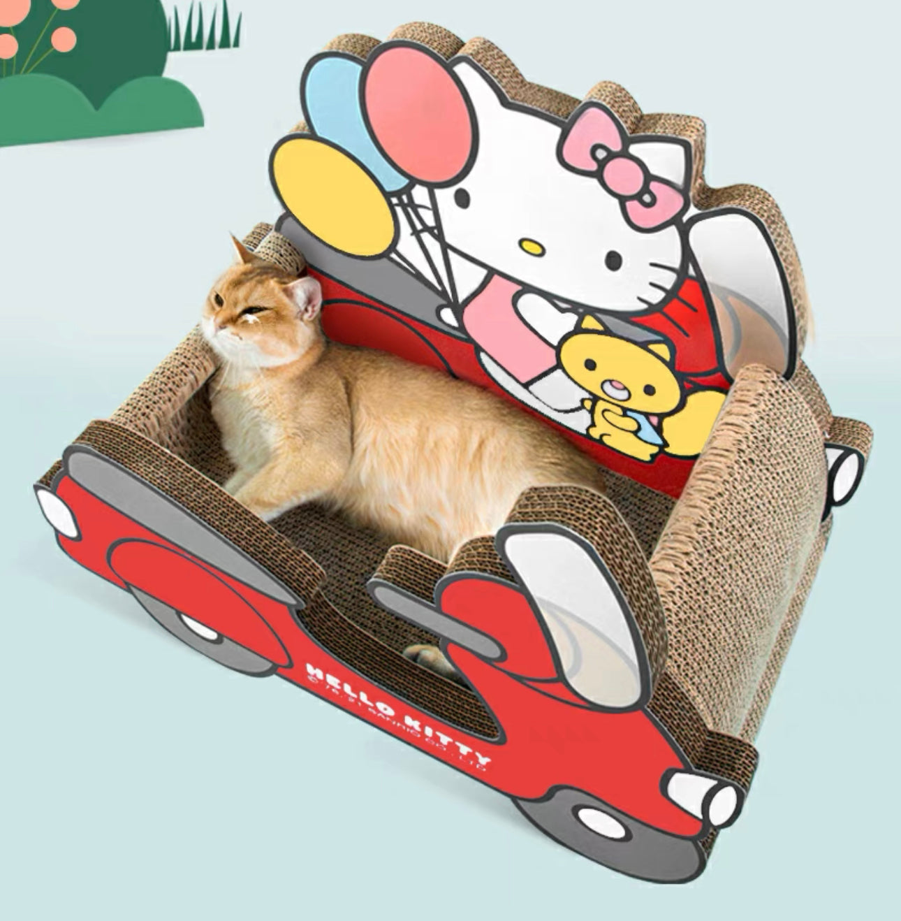 Hellokitty Cat Scratcher Bed red color Gogo Pets