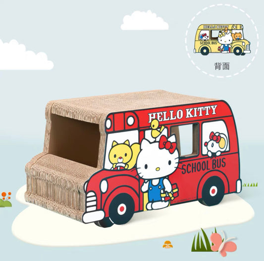 Hellokitty Cat Scratcher School Bus