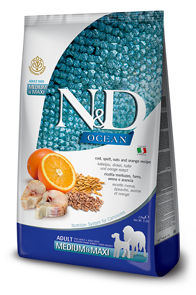 Farmina N&D Ocean Canine Ancestral Grain Cod & Orange Med/Maxi