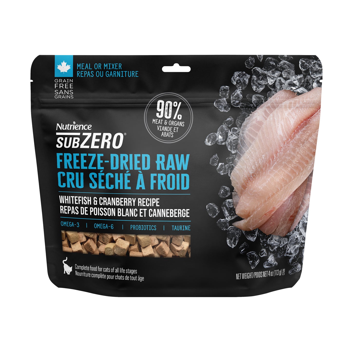 Nutrience SubZero Freeze-Dried Raw Cat Food - Whitefish & Cranberry Recipe