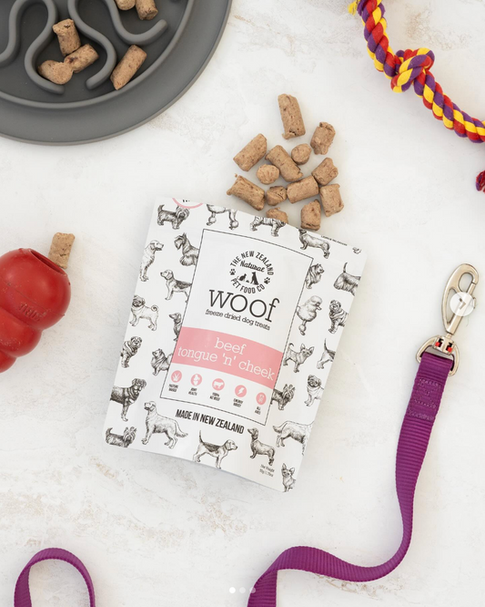 NZPF Woof Freeze Dried Beef Tongue 'n' Cheek Treats - 50g